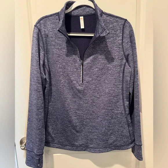 Lucy Purple Marbled Quarter Zip Pullover L - Picture 2 of 6